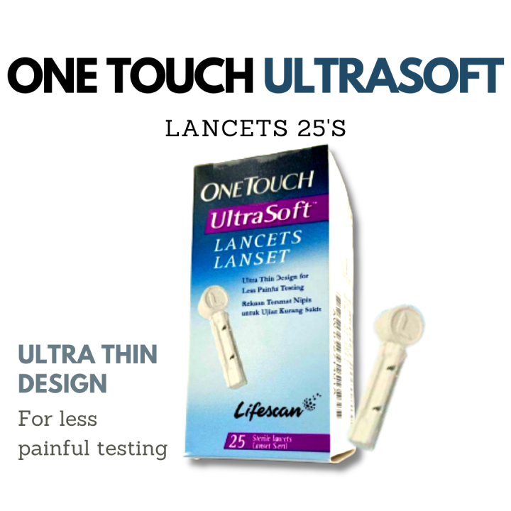 ONE TOUCH ULTRASOFT Sterile Lancets 25's (Made in Japan) Lazada