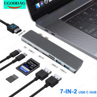 jianzhifen USB อะแดปเตอร์มัลติพอร์ต HDMI 4K พร้อมธันเดอร์โบลต์3 PD 100W TF ช่องตัวอ่าน SD Mac สำหรับ MacBook Pro/air 2018-2020