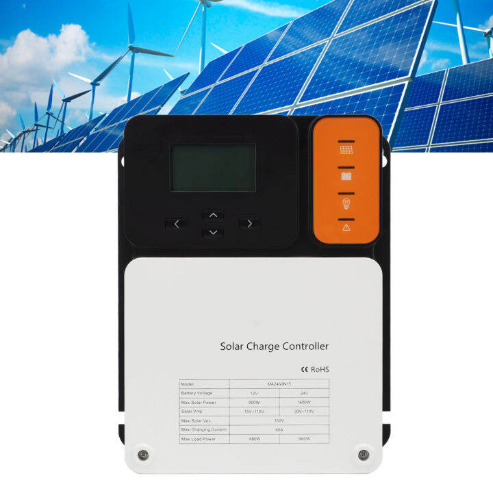 Regulator Panel Surya, 12V 24V 99.9 Efisiensi Pelacakan 300 Hari Hemat