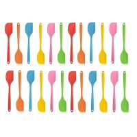 24 Pieces Silicone Spatulas Rubber Spatulas Heat Resistant Spatulas Non Stick Flexible Scrapers Baking Mixing Tool