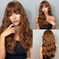 GEMMA Long Wavy Ginger Wigs with Bangs Best Synthetic Wig for Women Copper Red Cosplay Party Wigs High Temperature Natural Hair [ Hot sell ] ea1voy