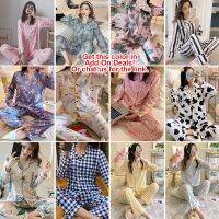 McJoden - JESSICA Long Sleeve Pajamas Sleepwear Set Baju Tidur Wanita Pyjamas Perempuan