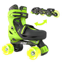 Yvolution Neon Combo Skates รองเท้าสเก็ต โรลเลอร์สเก็ต สำหรับเด็ก อายุ 5 - 10 ปี ปรับใช้งานได้ 2 โหมด ล้อมีไฟ LED