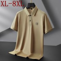 เสื้อโปโล8XL สำหรับผู้ชาย6XL 7XL ใหม่2023ฤดูร้อนผ้าฝ้ายระบายอากาศได้เสื้อโปโลพิมพ์ลายแฟชั่นแขนสั้นเสื้อโปโลสำหรับผู้ชาย