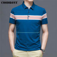 COODRONY nd Spring Summer New Arrival High Quality Business Casual Striped Short Sleeve Polo-Shirt Men Cool Clothing C5172S