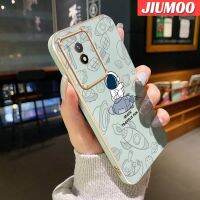 JIUMOO เคสสำหรับ Vivo Y02 Y02A เคส2023 Y11การ์ตูนดีไซน์ใหม่นิ่มกันกระแทกเคสโทรศัพท์แบบดั้งเดิมเคสชุบลายป้องกันเลนส์กล้องคลุมทั้งหมด