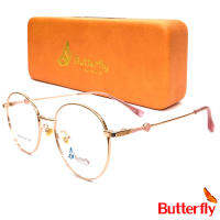 แว่นตา Fashion รุ่น Butterfly 6834 กรอบแว่นตา สำหรับตัดเลนส์ กรอบเต็ม แว่นแฟชั่น ชาย หญิง ทรงสปอร์ต sport วัสดุ สแตนเลส stainless steel ขาข้อต่อ รับตัดเลนส์