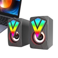 RGB Desktop Speakers Computer RGB Speaker For PC Multimedia Game Monitor USB Speaker Wired With Shining Lights Home Notebook