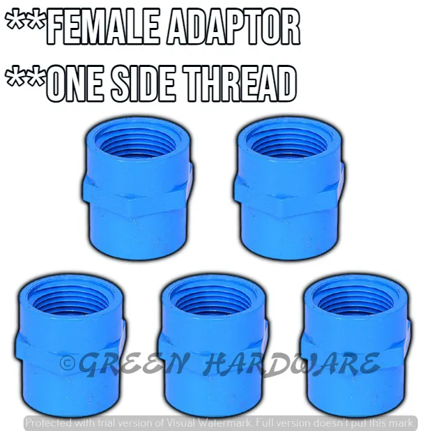 5pcs Pvc Female Adaptor One Side Threaded Only 1 2 3 4 1 Blue Pvc Water Pipeline Fittings Female Thread Equal Dia Bsp Straight Adapter Upvc Connector Water Fittings Lazada Ph