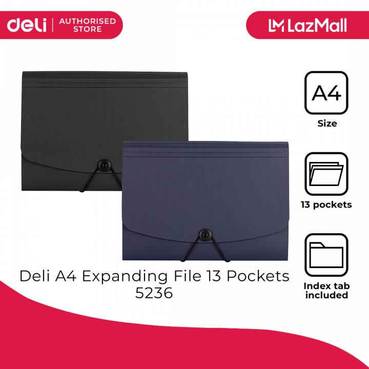 Deli A4 Expanding File 13 Pockets 5236 [795236] Lazada PH
