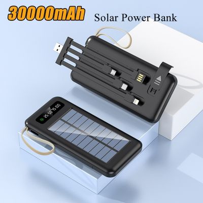 Power Bank 30000mAh Fast Charging Solar Powerbank Portable Charger External Battery Pack Poverbank For iPhone 11 12 13 14 Xiaomi ( HOT SELL) tzbkx996