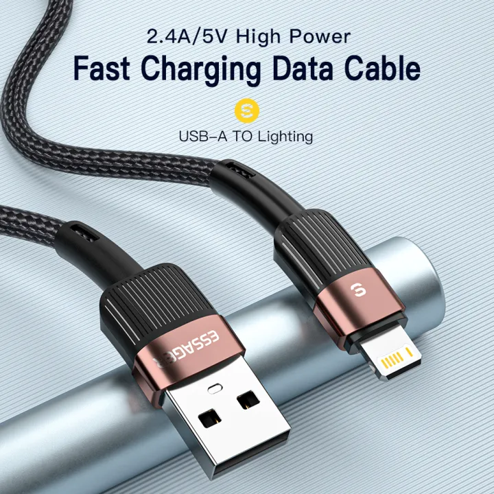 Essager  2.4A USB Cable for iPhone 13 Pro Max 12 XS XR Fast Charging Cable for iPhone 8 7 SE USB Charger Data Line
