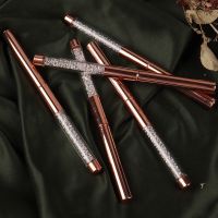 （HOT） 1pcs Acrylic Brush Crystal Handle Nail Brush Glod Nail Brush Sable Hair Drawing UV Gel Pen Nail Art Diamond Crystal Pen