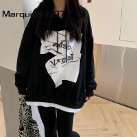 Marquise1997 เสื้อฮู้ด เสื้อแขนยาวอบอุ่น หลวมและสบาย นุ่มนวล เท่ ทันสมัย สบายๆ WWY23A0PM3 43Z231024