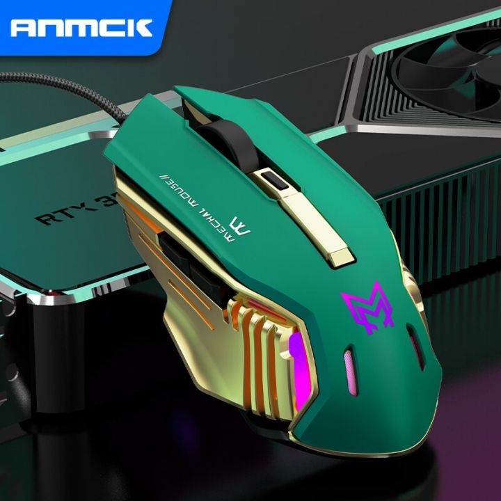 anmck-เมาส์สำหรับเล่นเกมส์สายอาชีพ6ปุ่มตั้งโปรแกรมได้8000dpi-นำแสง-usb-เกมคอมพิวเตอร์เมาส์เมาส์สำหรับนักเล่นเกมพีซีแล็ปท็อป