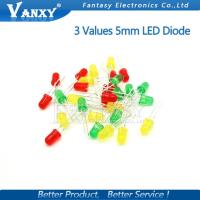 3Colors*10pcs=30pcs 5mm LED Diode Light Assorted Kit Yellow Red Green component diy samples kit new and original