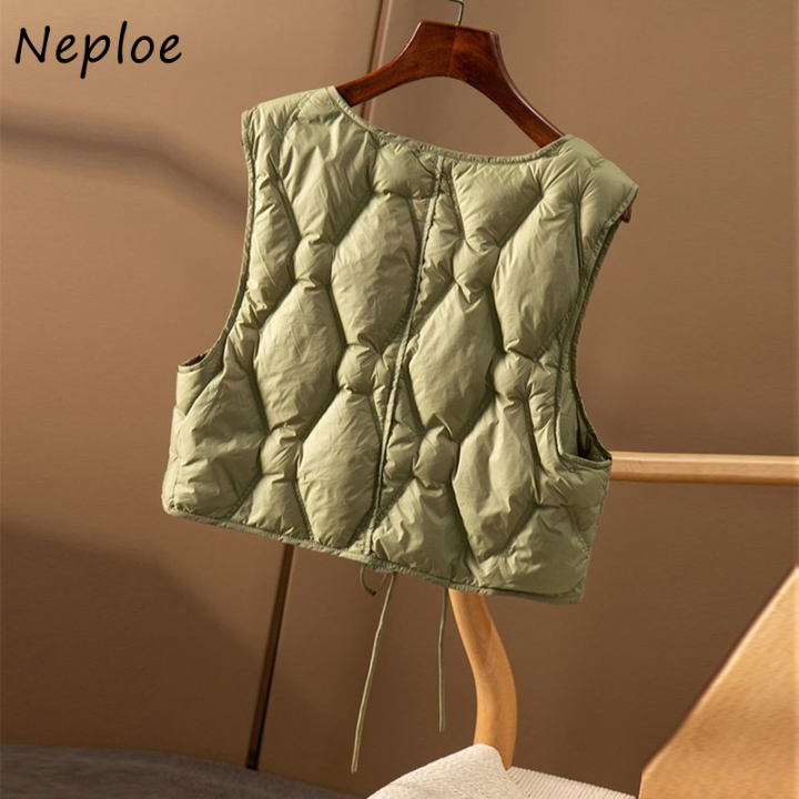 neploe-cropped-womens-waistcoat-fashion-drawstring-solid-color-cotton-waistcoats-sleeveless-outerwear-winter-vest-jacket-female