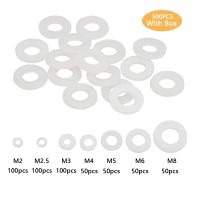 500Pcs M2/2.5/3/4/5/6/8 Seals Gasket Kit White Plastic Nylon Washer Plated Flat Spacer Washer