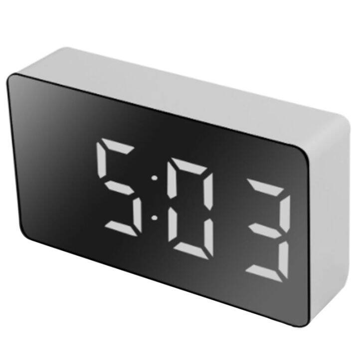 LED Multifunctional Mirror Clock, Digital Alarm Snooze Display Time