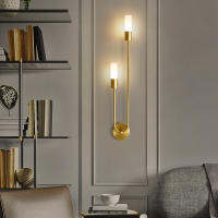 Mid Century โคมไฟติดผนังโมเดิร์น Home LED Wall Sconce Light Nordic โคมไฟหรูหรา Minimalist เทียนโคมไฟติดผนัง Golden Lighting