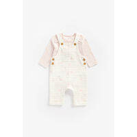 เซตชุดเอี๊ยม Mothercare pink cloud organic cotton dungaree set ZA355