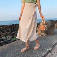 Spring Summer Autumn Beach Skirt Women 11 Colors High Waist Side Tie Casual Wrap Skirt Female Solid Elegant Midi Skirt Clothes