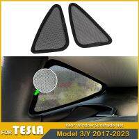 2PCS Car Rear Window Sunshade Net For Tesla Model 3 Y 2023 Small Triangle Shading Mats Light Blocking Pads Protector 2017-2022