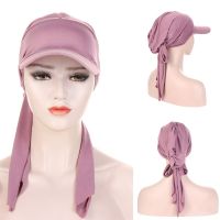 【YF】 Fashion Hijabs for Women Muslim Soft Stretch  Wrap Headwear Hat Cancer Chemo Turban Caps Back Ties Closure Dropshipping