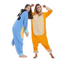 ใหม่ (100-198เซนติเมตร) ผู้ใหญ่สัตว์สีฟ้าสุนัข Kigurumi Onesies คอสเพลย์ชุดนอนการ์ตูนเครื่องแต่งกายคริสต์มาสฮาโลวีนปาร์ตี้เหมาะสมกับ