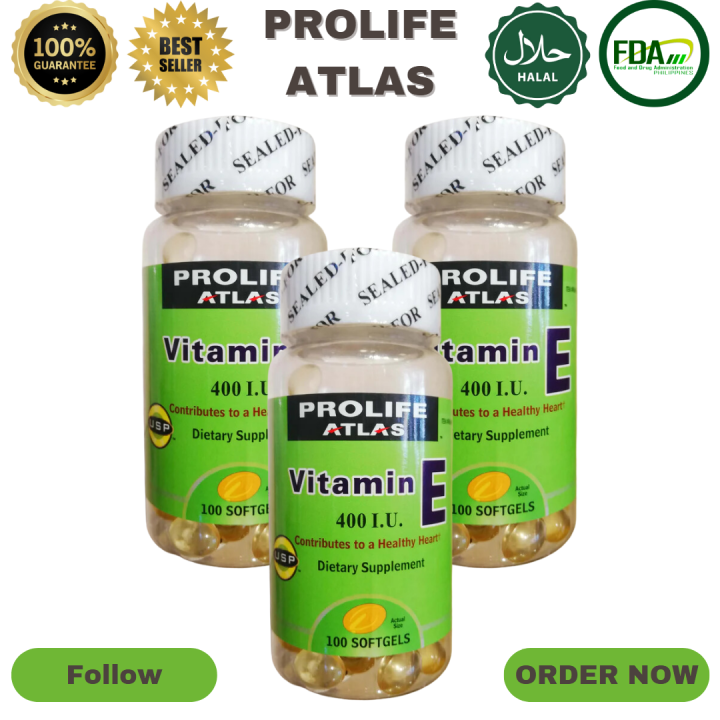 ORIGINAL (PROLIFE) ATLAS VITAMIN E 400 IU 100 SOFTGELS BEST SELLER