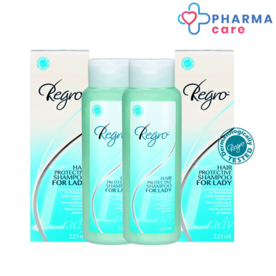 Regro Hair Protective Shampoo for Lady รีโกร แฮร์ โพรเทคทีฟ แชมพู ฟอร์ เลดี้  225 ml. แพค 2 ขวด [pharmacare]