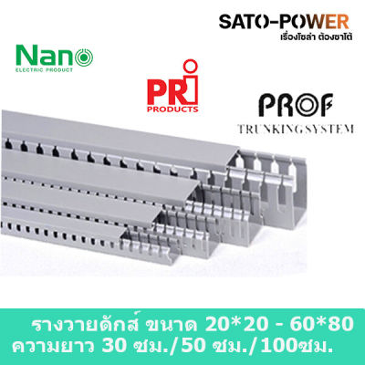 *รางวายดัก NANO WD6080NANO 60x80 ยาว 30ซม. รางเก็บสายไฟ สีเทา แบบทึบ