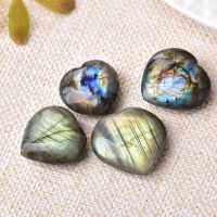 1PC Labradorite leaf heart Natural Stone Crystal Healing Ornaments Blue Yellow Calcite Polished Natural Quartz Reiki Ore Mineral