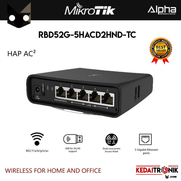 Mikrotik RBD52G 5HacD2HnD TC hAP AC2 5 Port Ethernet | Lazada Indonesia
