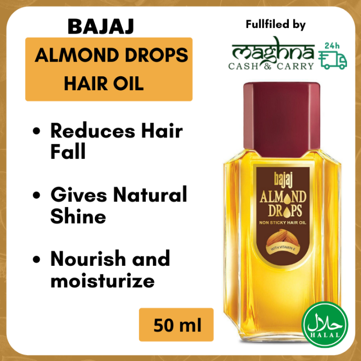 Bajaj Almond Drops Non Sticky Hair Oil Minyak Rambut Badam 1 Bottle 50 Ml Lazada 0732