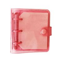 80 Sheet Mini 3 Hole Loose-leaf Notebook Portable Binder Notebook with Clear Dustproof Cover Pocket Traveler Planner 85DC