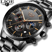 LIGE 2022 Fashion Mens Watches Top nd Luxury Business Watch For Men Stainless Steel Waterproof Quartz Clock Relogio Masculino