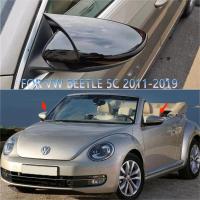 สำหรับ Volkswagen Beetle 2ชิ้นกรอบฝาปิดกระจกมองหลังรถยนต์สีดำเงาตัด5C2 5C1 5C7 1.2 1.4 2.0 TSI 2011-2019