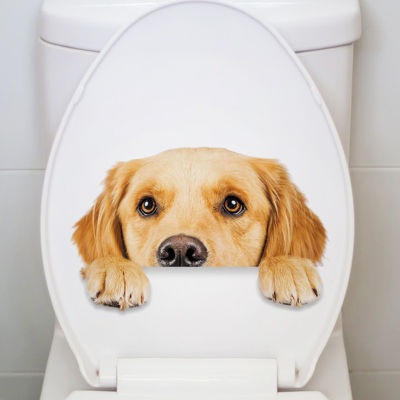 สติ๊กเกอร์ติดห้องน้ำการ์ตูนสุนัขน่ารักกันน้ำได้ติดง่ายลบสติกเกอร์ตกแต่งติดด้วยตนเองที่น่ารัก