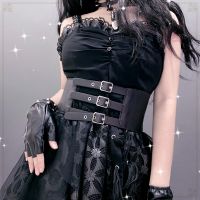 【cw】 2022 fashion Harajukulolita corset punk goth Goth retro outerwaist seal cool lo wide belt female cos corset