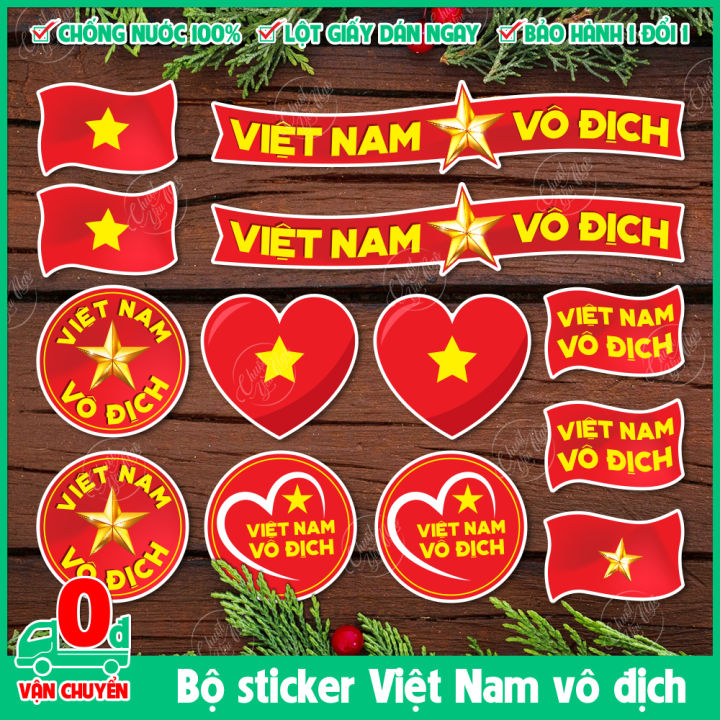 Sticker chống nước với lá cờ Việt Nam:
Sticker chống nước với lá cờ Việt Nam là một trong những sản phẩm được yêu thích nhất tại năm