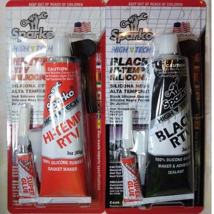 Sparko HiTemp Rubber Silicone Gasket Maker RTV BLACK RED 85g Lazada PH