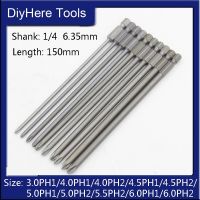 10Pcs 150mm long 1/4 Hex Shank Magnetic Phillips Screwdriver Bit Electric Cross Screwdriver Heads Screw Nut Drivers