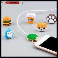 FAHEEMIDEN 1Pc มินิ การ์ตูน ปลั๊กชาร์จป้องกัน สายข้อมูลกัด ที่บังลม เคสสายไฟ ตัวป้องกันสาย USB