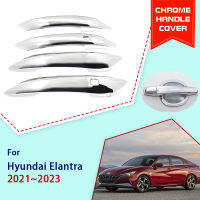 Chrome Door Handle Cover for Hyundai Elantra CN7 Avante i30 Sedan 2021 2022 2023 Car Parts Accessories Stickers Trim