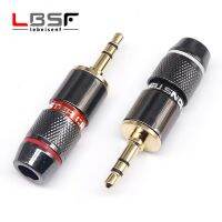 2pcs/1pairs Monster gold-plated 3.5mm headphone plug dual channel connector audio cable plug 3.5 male plug self-locking line Electrical Connectors