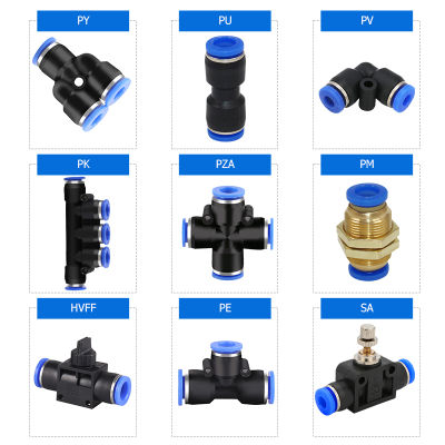 【CW】Pneumatic Hose Fitting Quick Coupling Connectors For PU Tube PUmm PE PY PV SA PM HVFF PZA PK Connector