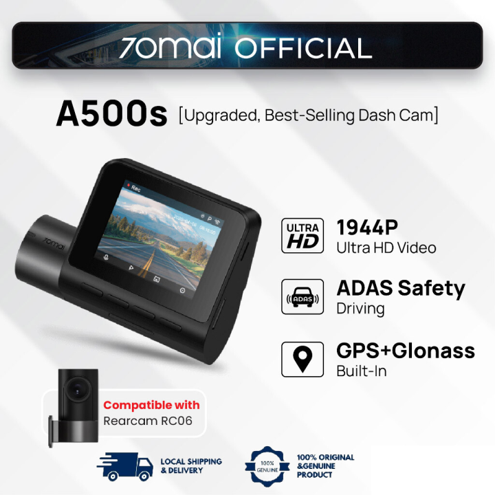70mai Dashcam Pro Plus+ A500S Dual Channel Car Dash Cam,Builtin GPS