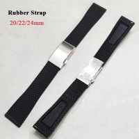 ✑✔ 20 22 24 มม. สายยางสำหรับ Omega สำหรับ Swatch สำหรับ Seiko สายนาฬิกา Quick Release สร้อยข้อมือผู้ชายผู้หญิงสายนาฬิกากีฬาอุปกรณ์เสริม