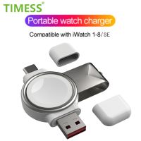 2 in 1 Magnetic Wireless Charger for Apple Watch 8 7 6 5 4 SE Ultra Fast Charging Station USB-A/C Portable Charger For iWatch